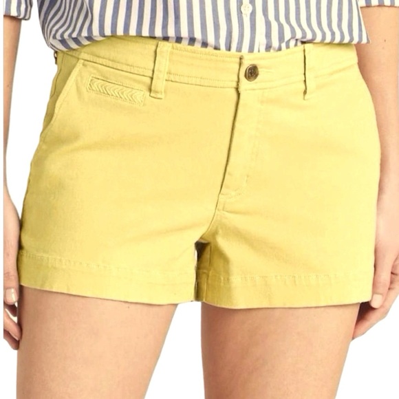 MARKET & SPRUCE Stitch Fix Women’s Size 16 Preppy Yellow Chino Shorts Mid Rise - Picture 1 of 7